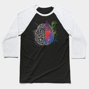 Brain Left Right Art Physical Baseball T-Shirt